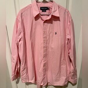 Ralph Lauren Polo Golf Mens szXL Pink pinstripe Button up Longsleeve Shirt
